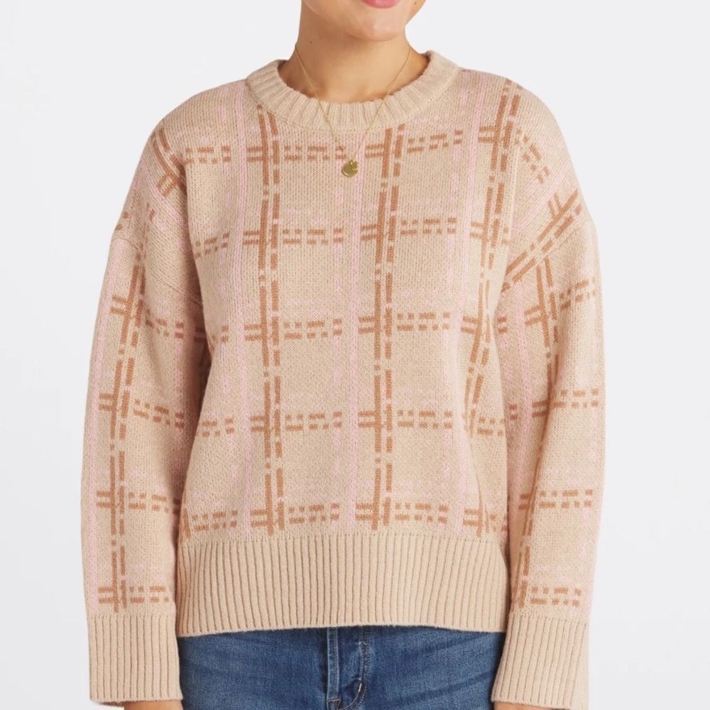 Design History Margeaux Crew Neck Sweater Beige XS Stitch Fix NWT